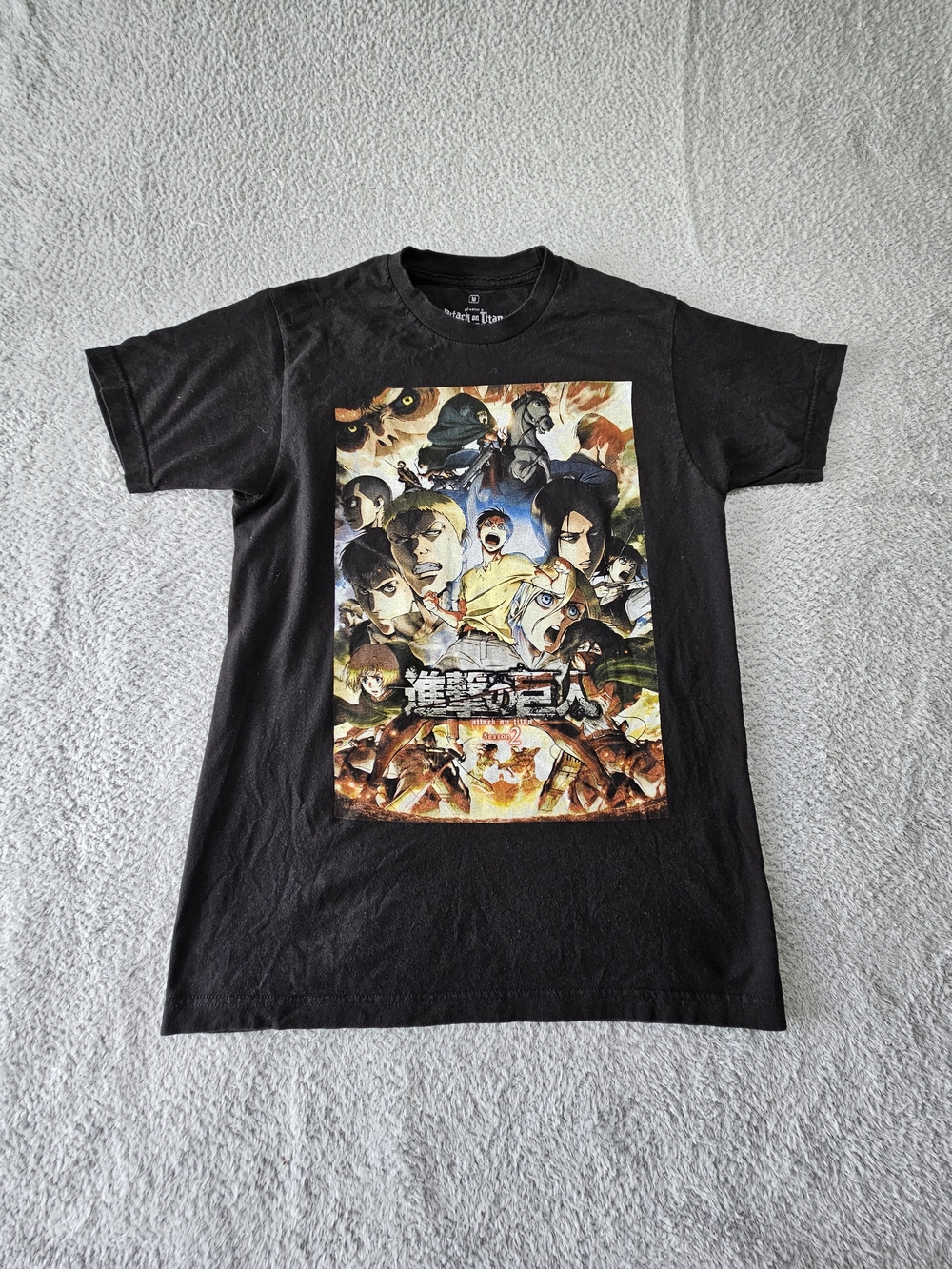 Ripple Junction Black Short-Sleeve Anime Collage Graphic Tee